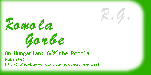 romola gorbe business card